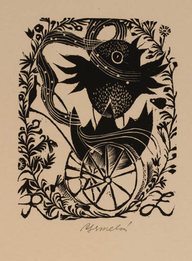 Exlibris by Anna Grmelova from Czech Republic for R. Z. - Bird 