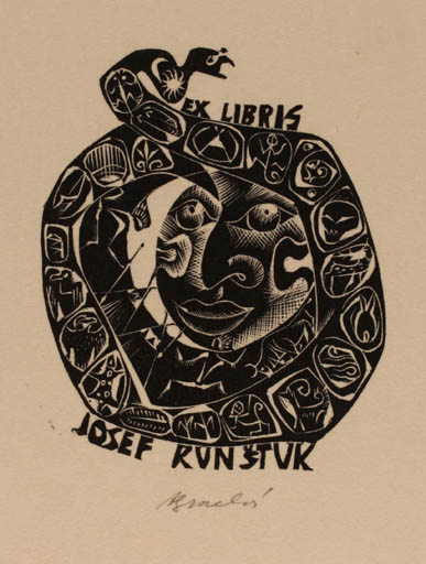 Exlibris by Anna Grmelova from Czech Republic for Josef Runstuk - 