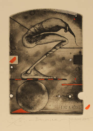 Exlibris by Zdenek Bugan from Slovak Republic for Klaus Rödel - Abstract Surrealism 