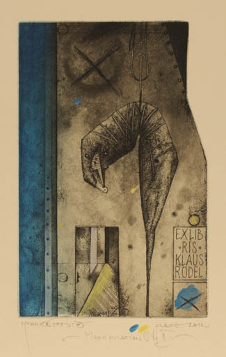 Exlibris by Zdenek Bugan from Slovak Republic for Klaus Rödel - Abstract 