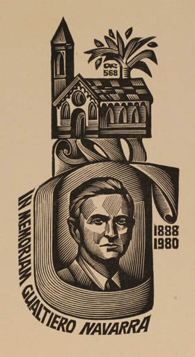 Exlibris by Anatolij Kalaschnikow from Russia for ? In Memoriam Gualtiero Navarra - Church Man 