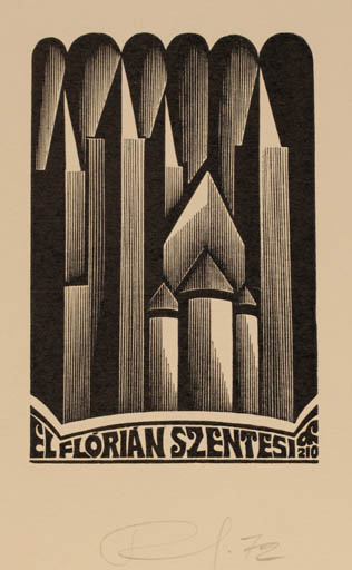 Exlibris by Anatolij Kalaschnikow from Russia for Florian Szentesi - 