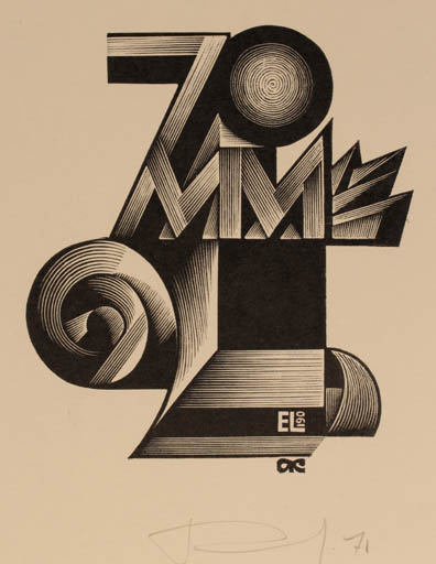 Exlibris by Anatolij Kalaschnikow from Russia for ? ? - 