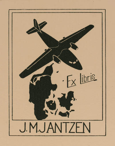 Exlibris by J. M. Jantzen from Denmark for J.M. Jantzen - Aircraft 