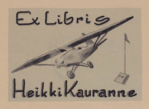 Exlibris by Kalevi Kaukanne from Finland for Heikki Kauranne - Aircraft 