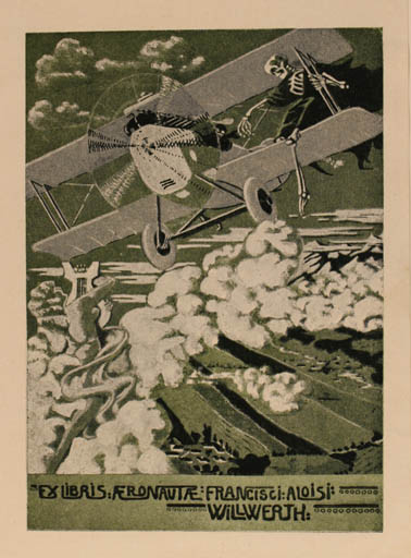 Exlibris by Francisco Aloisius Willwerth from Hungary for Francisco Aloisius Willwerth - Death Aircraft 