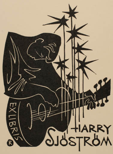 Exlibris by Ladislav Rusek from Czech Republic for Harry Sjöström - Man Music 