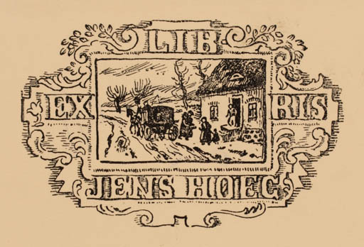 Exlibris by August Tørsleff from Denmark for Jens Høeg - 