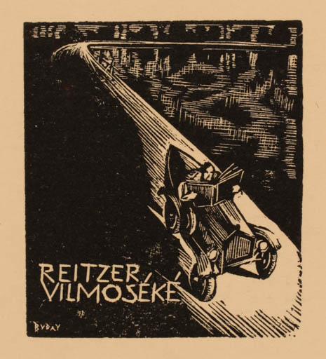 Exlibris by György Buday from Hungary for Reitzer Vilmoséké - Car 