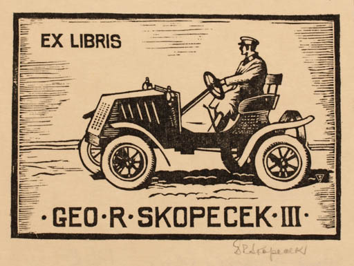 Exlibris by G. R. Skopecek from USA for Geo. R. Skopecek - Car 