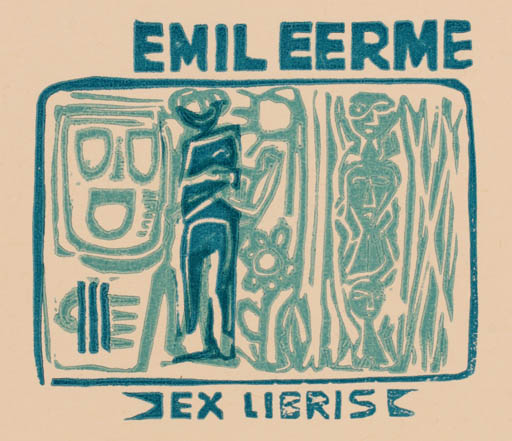 Exlibris by Abel Lee from Canada for Emil Eerme - Abstract 