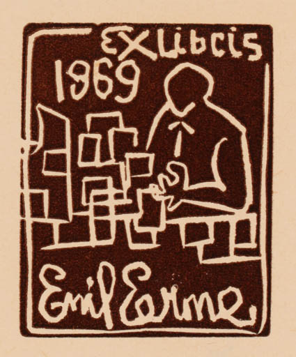 Exlibris by Abel Lee from Canada for Emil Eerme - Man 