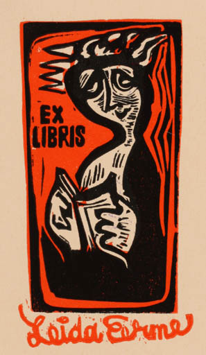 Exlibris by Abel Lee from Canada for Leida Eerme - Woman 