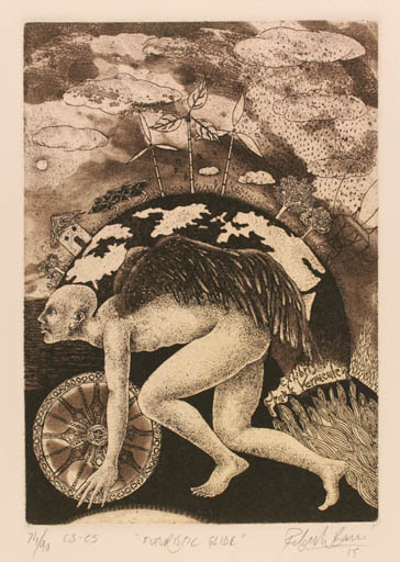 Exlibris by Rakesh Bani from Indien for Frank Vermcule - Surrealism 