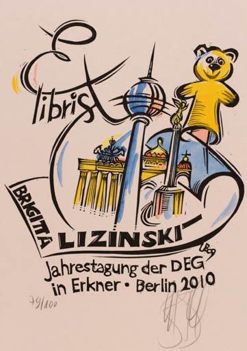 Exlibris by Utz Benkel from Germany for Brigitta Lizinski - City 