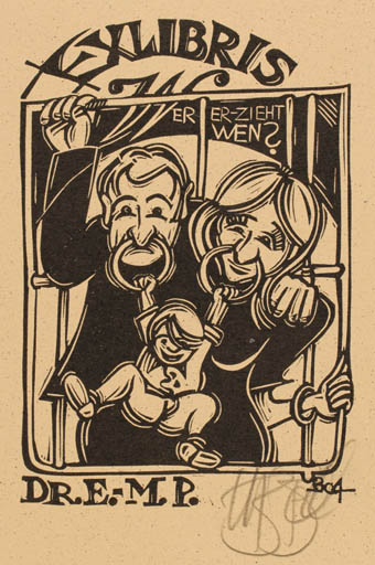 Exlibris by Utz Benkel from Germany for ? Dr. E.-M.P. - Child 