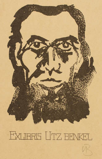 Exlibris by Utz Benkel from Germany for Utz Benkel - Man Portrait 