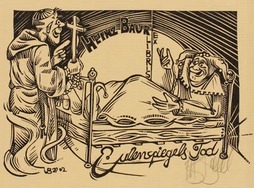 Exlibris by Utz Benkel from Germany for Heinz Baur - Fairytale/fable 