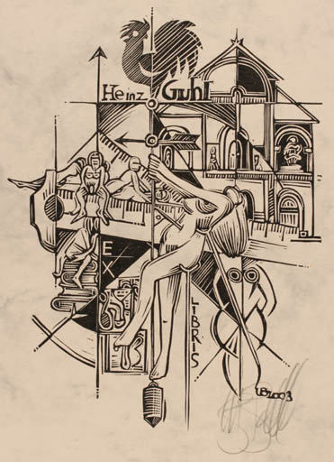 Exlibris by Utz Benkel from Germany for Heinz Guhl - Erotica 