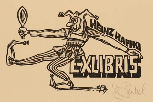 Exlibris by Utz Benkel from Germany for Heinz Haffki - Theater/Cirkus 