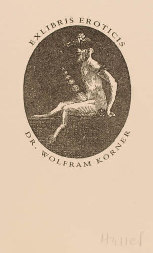 Exlibris by Horst Hussel from Germany for Wolfram Körner - Ex Erotica 