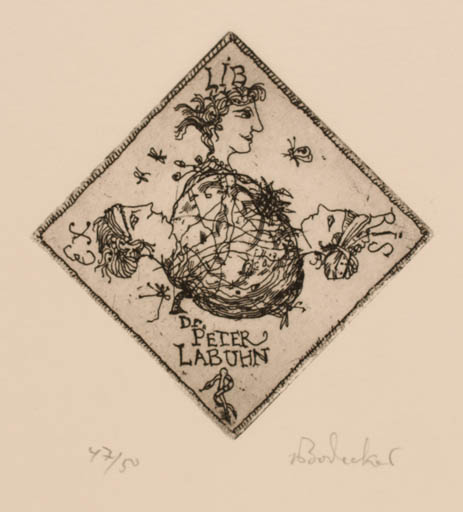 Exlibris by A. von Bodecker from Germany for Dr. Peter Labuhn - Mythology 