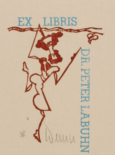 Exlibris by J Werner & Ottmar Premstaller from Austria for Dr. Peter Labuhn - Mythology 