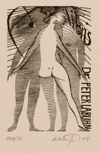 Exlibris by W. Würfel from Germany for Dr. Peter Labuhn - Woman Mythology 