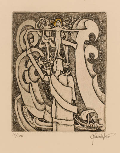 Exlibris by Grazina Didelyte from Lithuania for Dr. Peter Labuhn - Mythology 