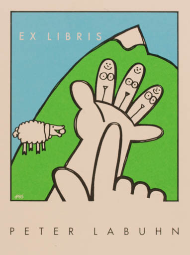 Exlibris by Per Christensen from Denmark for Dr. Peter Labuhn - Hand(s) 