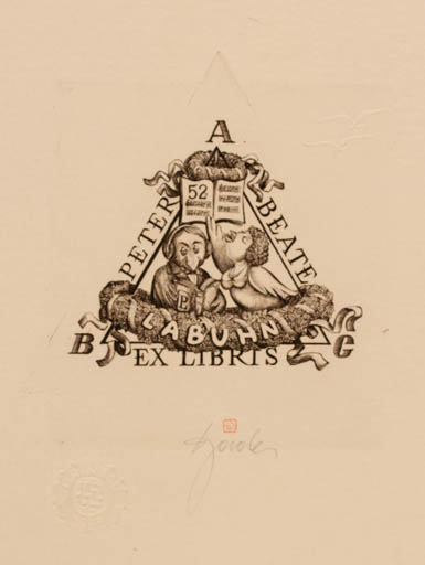 Exlibris by Tadeusz Szumarski from Poland for Dr. Peter Labuhn - Bird 