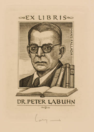 Exlibris by Oswin Volkamer from Germany for Dr. Peter Labuhn - Portrait 