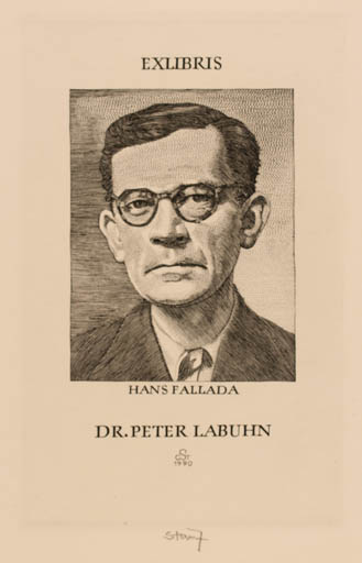 Exlibris by Gerhard Stauf from Germany for Dr. Peter Labuhn - Portrait 