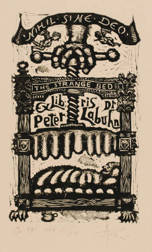 Exlibris by Alexandru Radulescu from Romania for Dr. Peter Labuhn - 