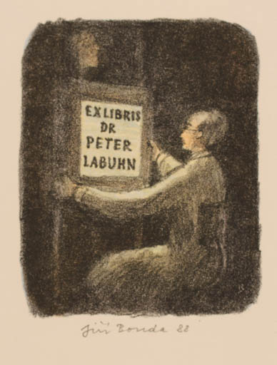 Exlibris by Jiri Bouda from Czechoslovakia for Dr. Peter Labuhn - Man 