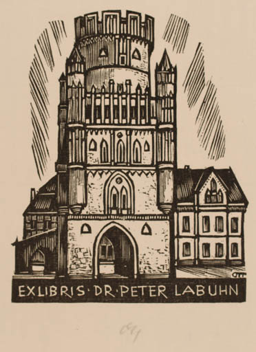 Exlibris by Norbert H. Ott from Germany for Dr. Peter Labuhn - Architecture 