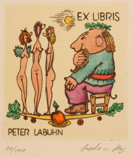 Exlibris by Sascha Hagemeister from Russia for Dr. Peter Labuhn - Mythology 