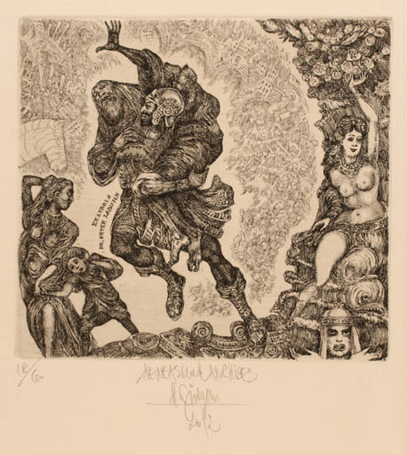 Exlibris by Harry Jürgens from Germany for Dr. Peter Labuhn - Mythology 