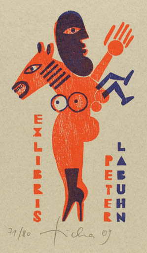 Exlibris by Hans Ticha from Germany for Dr. Peter Labuhn - 