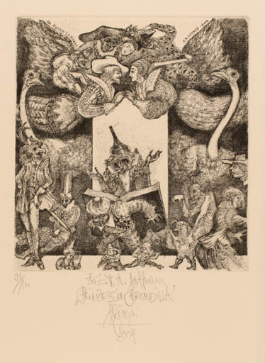 Exlibris by Harry Jürgens from Germany for Dr. Peter Labuhn - Fairytale/fable 