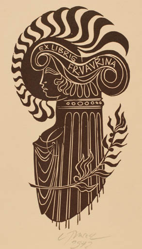 Exlibris by Ladislav Rusek from Czech Republic for . Fr,. Vavrina - Classical antiquity 