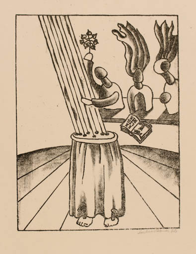 Exlibris by Saulius Ikamas from Lithuania for W E Butler - Surrealism 