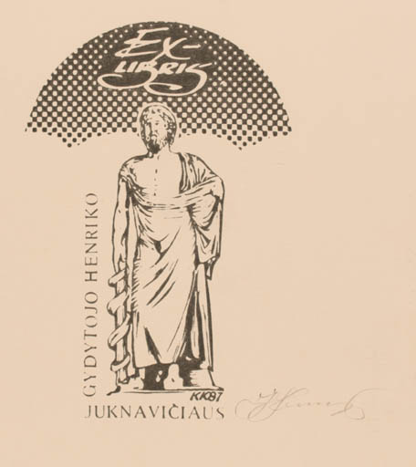Exlibris by Kostas Katkus from Lithuania for Gydytojo Henriko Juknaviciaus - Classical antiquity 