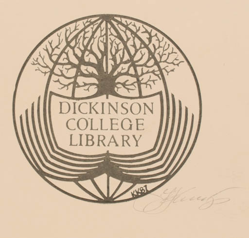 Exlibris by Kostas Katkus from Lithuania for Dickinson college Library - Tree 