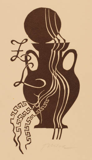 Exlibris by Ladislav Rusek from Czech Republic for ? Z. L. - Classical antiquity Monogram 