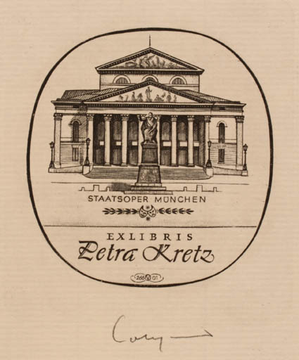 Exlibris by Oswin Volkamer from Germany for Petra Kretz - 