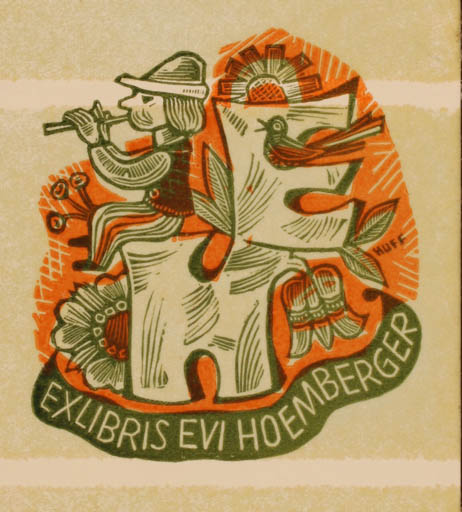 Exlibris by Hermann Huffert from Germany for Evi Hoemberger - 