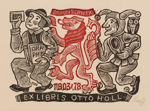 Exlibris by Hermann Huffert from Germany for Otto Holl - 