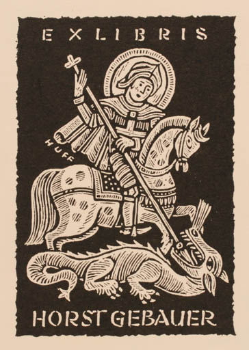 Exlibris by Hermann Huffert from Germany for Horst Gebauer - Sct.G. and the Dragon 