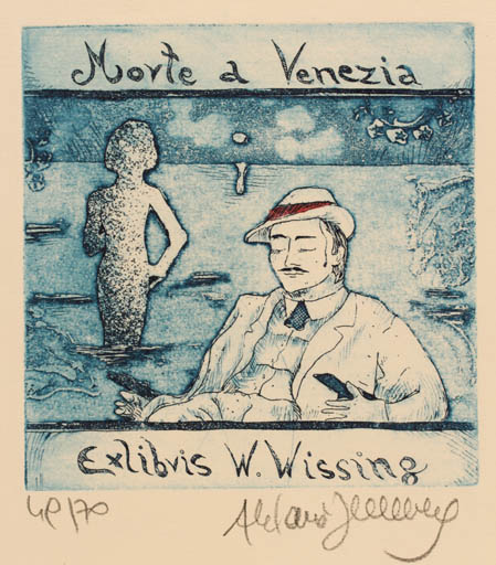 Exlibris by Alexandra von Hellberg from Germany for Wolfgang Wissing - Maritime Couple 